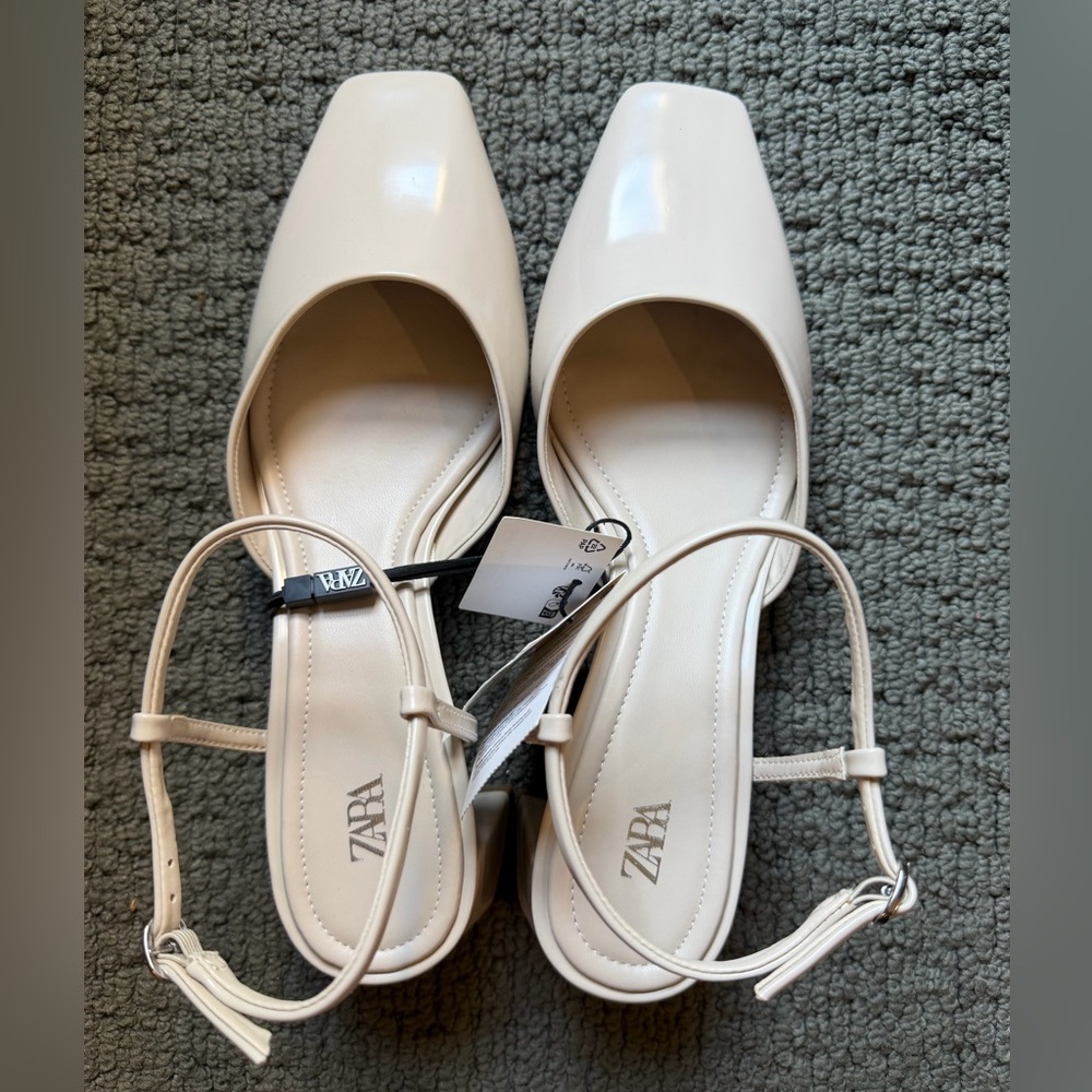 Zara Women's Cream Slingback Heels